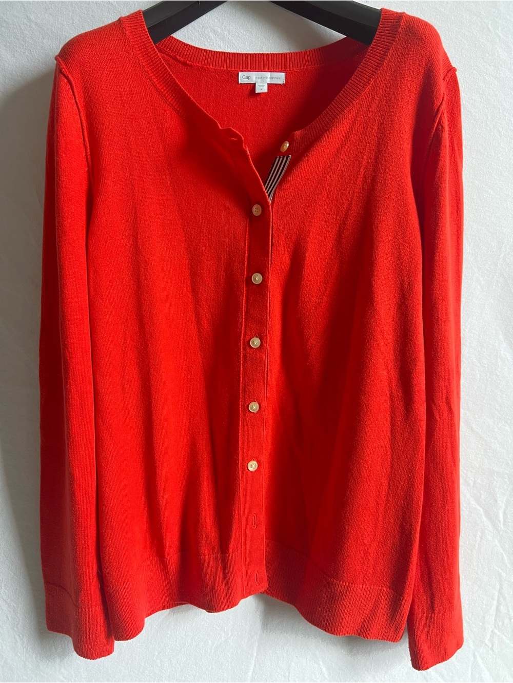 GAP Women's Orangey-Red Button-Front Cardigan